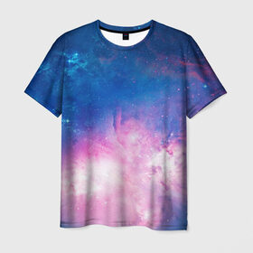 Мужская футболка 3D с принтом Вселенная в Петрозаводске, 100% полиэфир | прямой крой, круглый вырез горловины, длина до линии бедер | звезды | туманность