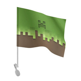 Флаг для автомобиля с принтом Minecraft edition в Петрозаводске, 100% полиэстер | Размер: 30*21 см | Тематика изображения на принте: creeper | minecraft