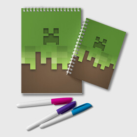 Блокнот с принтом Minecraft edition в Петрозаводске, 100% бумага | 48 листов, плотность листов — 60 г/м2, плотность картонной обложки — 250 г/м2. Листы скреплены удобной пружинной спиралью. Цвет линий — светло-серый
 | creeper | minecraft