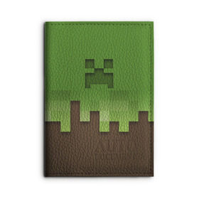 Обложка для автодокументов с принтом Minecraft edition в Петрозаводске, натуральная кожа |  размер 19,9*13 см; внутри 4 больших “конверта” для документов и один маленький отдел — туда идеально встанут права | Тематика изображения на принте: creeper | minecraft