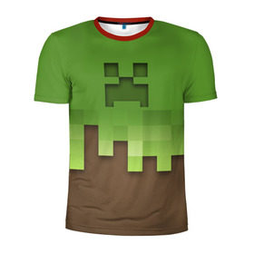 Мужская футболка 3D спортивная с принтом Minecraft edition в Петрозаводске, 100% полиэстер с улучшенными характеристиками | приталенный силуэт, круглая горловина, широкие плечи, сужается к линии бедра | creeper | minecraft