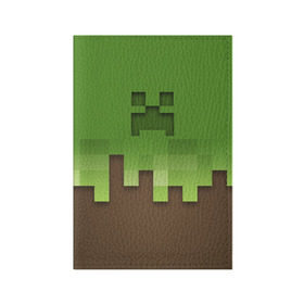 Обложка для паспорта матовая кожа с принтом Minecraft edition в Петрозаводске, натуральная матовая кожа | размер 19,3 х 13,7 см; прозрачные пластиковые крепления | creeper | minecraft