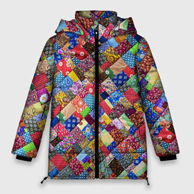 Женская зимняя куртка 3D с принтом Лоскутное шитьё в Петрозаводске, верх — 100% полиэстер; подкладка — 100% полиэстер; утеплитель — 100% полиэстер | длина ниже бедра, силуэт Оверсайз. Есть воротник-стойка, отстегивающийся капюшон и ветрозащитная планка. 

Боковые карманы с листочкой на кнопках и внутренний карман на молнии | лоскут | одежда | текстура | ткань | шитьё