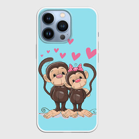 Чехол для iPhone 13 Pro с принтом Обезьянки в Петрозаводске,  |  | 2016 | год | любовь | мартышка | новый | обезьяна | с новым год