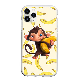 Чехол для iPhone 11 Pro матовый с принтом Обезьяна с бананом в Петрозаводске, Силикон |  | Тематика изображения на принте: мартышка | обезьяна