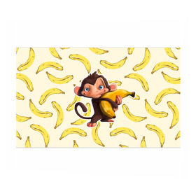 Бумага для упаковки 3D с принтом Обезьяна с бананом в Петрозаводске, пластик и полированная сталь | круглая форма, металлическое крепление в виде кольца | Тематика изображения на принте: мартышка | обезьяна