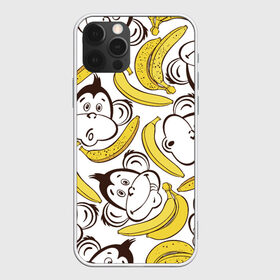 Чехол для iPhone 12 Pro Max с принтом Обезьянки и бананы в Петрозаводске, Силикон |  | банан