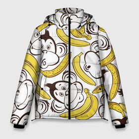 Мужская зимняя куртка 3D с принтом Обезьянки и бананы в Петрозаводске, верх — 100% полиэстер; подкладка — 100% полиэстер; утеплитель — 100% полиэстер | длина ниже бедра, свободный силуэт Оверсайз. Есть воротник-стойка, отстегивающийся капюшон и ветрозащитная планка. 

Боковые карманы с листочкой на кнопках и внутренний карман на молнии. | банан