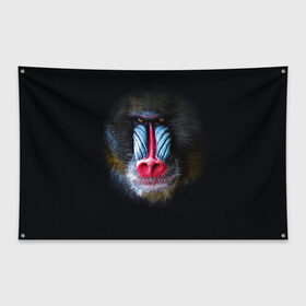 Флаг-баннер с принтом Мандрил в Петрозаводске, 100% полиэстер | размер 67 х 109 см, плотность ткани — 95 г/м2; по краям флага есть четыре люверса для крепления | 2016 | год | мандрил | мартышка | новогодний | новый | обезьяна | обезьянка | подарок | с новым годом
