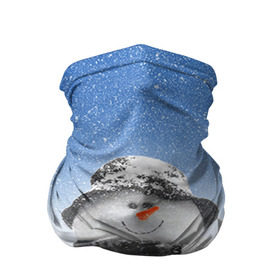 Бандана-труба 3D с принтом Снеговик в Петрозаводске, 100% полиэстер, ткань с особыми свойствами — Activecool | плотность 150‒180 г/м2; хорошо тянется, но сохраняет форму | 2016 | winter | год | зима | мартышка | новогодний | новый | обезьяна | обезьянка | подарок | с новым годом | снег | снеговик