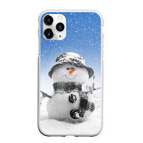 Чехол для iPhone 11 Pro матовый с принтом Снеговик в Петрозаводске, Силикон |  | Тематика изображения на принте: 
