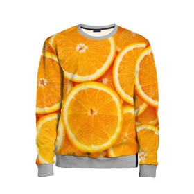 Детский свитшот 3D с принтом Апельсинчик в Петрозаводске, 100% полиэстер | свободная посадка, прямой крой, мягкая тканевая резинка на рукавах и понизу свитшота | Тематика изображения на принте: orange | апельсин | фрукты