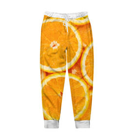 Мужские брюки 3D с принтом Апельсинчик в Петрозаводске, 100% полиэстер | манжеты по низу, эластичный пояс регулируется шнурком, по бокам два кармана без застежек, внутренняя часть кармана из мелкой сетки | Тематика изображения на принте: orange | апельсин | фрукты