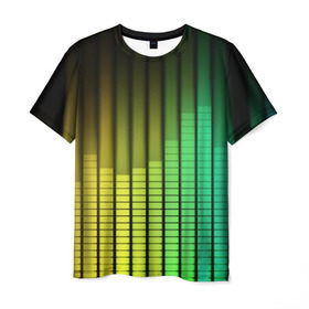 Мужская футболка 3D с принтом Эквалайзер в Петрозаводске, 100% полиэфир | прямой крой, круглый вырез горловины, длина до линии бедер | equalizer | звук