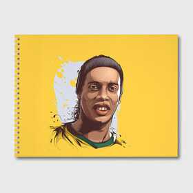 Альбом для рисования с принтом Ronaldinho в Петрозаводске, 100% бумага
 | матовая бумага, плотность 200 мг. | football | ronaldinho | роналдиньо | футбол | футболист