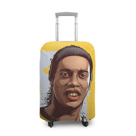 Чехол для чемодана 3D с принтом Ronaldinho в Петрозаводске, 86% полиэфир, 14% спандекс | двустороннее нанесение принта, прорези для ручек и колес | football | ronaldinho | роналдиньо | футбол | футболист