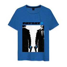 Мужская футболка хлопок с принтом Payday 2 в Петрозаводске, 100% хлопок | прямой крой, круглый вырез горловины, длина до линии бедер, слегка спущенное плечо. | 