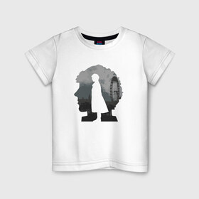 Детская футболка хлопок с принтом Sherlock World в Петрозаводске, 100% хлопок | круглый вырез горловины, полуприлегающий силуэт, длина до линии бедер | англия | британия | детектив | холмс | шерлок