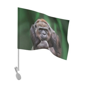 Флаг для автомобиля с принтом Обезьяна в Петрозаводске, 100% полиэстер | Размер: 30*21 см | 2016 | мартышка | обезьяна | с новым годом | символ нг