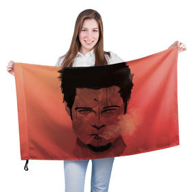 Флаг 3D с принтом Тайлер в Петрозаводске, 100% полиэстер | плотность ткани — 95 г/м2, размер — 67 х 109 см. Принт наносится с одной стороны | tyler | бойцовский | клуб | питт