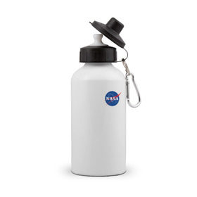 Бутылка спортивная с принтом NASA в Петрозаводске, металл | емкость — 500 мл, в комплекте две пластиковые крышки и карабин для крепления | Тематика изображения на принте: астронавты | космос | наса