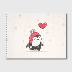 Альбом для рисования с принтом Пингвин с шариком в Петрозаводске, 100% бумага
 | матовая бумага, плотность 200 мг. | пингвин