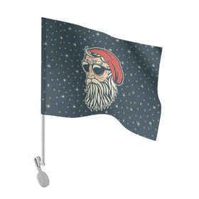 Флаг для автомобиля с принтом Санта хипстер в Петрозаводске, 100% полиэстер | Размер: 30*21 см | 2016 | christmas | hipster | new year | дед мороз | нг | новый год | рождество | с новым годом | санта | хипстер