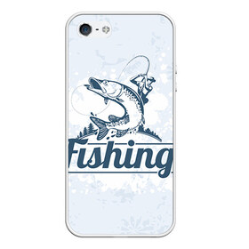 Чехол для iPhone 5/5S матовый с принтом Рыбалка в Петрозаводске, Силикон | Область печати: задняя сторона чехла, без боковых панелей | fishing | рыба | рыбак | рыбалка | туризм