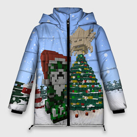 Женская зимняя куртка 3D с принтом Minecraft в Петрозаводске, верх — 100% полиэстер; подкладка — 100% полиэстер; утеплитель — 100% полиэстер | длина ниже бедра, силуэт Оверсайз. Есть воротник-стойка, отстегивающийся капюшон и ветрозащитная планка. 

Боковые карманы с листочкой на кнопках и внутренний карман на молнии | крипер