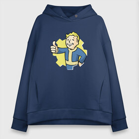 Женское худи Oversize хлопок с принтом Vault Boy в Петрозаводске, френч-терри — 70% хлопок, 30% полиэстер. Мягкий теплый начес внутри —100% хлопок | боковые карманы, эластичные манжеты и нижняя кромка, капюшон на магнитной кнопке | boy | fallout | pip | vault | vault boyубежище | фаллаут