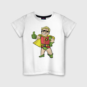 Детская футболка хлопок с принтом VAULT BOY WONDER в Петрозаводске, 100% хлопок | круглый вырез горловины, полуприлегающий силуэт, длина до линии бедер | 
