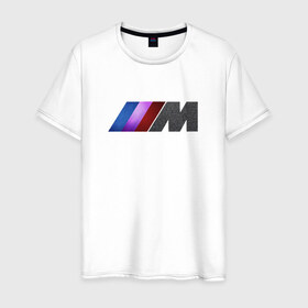 Мужская футболка хлопок с принтом BMW M texture в Петрозаводске, 100% хлопок | прямой крой, круглый вырез горловины, длина до линии бедер, слегка спущенное плечо. | 5 | bmw | m | бмв | м