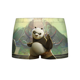 Мужские трусы 3D с принтом Кунг фу панда в Петрозаводске, 50% хлопок, 50% полиэстер | классическая посадка, на поясе мягкая тканевая резинка | kung fu | kung fu panda | panda | кунг фу | кунг фу панда | кунгфу | панда. кунг фу | по