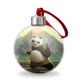 Ёлочный шар с принтом Кунг фу панда в Петрозаводске, Пластик | Диаметр: 77 мм | kung fu | kung fu panda | panda | кунг фу | кунг фу панда | кунгфу | панда. кунг фу | по