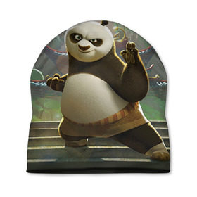 Шапка 3D с принтом Кунг фу панда в Петрозаводске, 100% полиэстер | универсальный размер, печать по всей поверхности изделия | Тематика изображения на принте: kung fu | kung fu panda | panda | кунг фу | кунг фу панда | кунгфу | панда. кунг фу | по