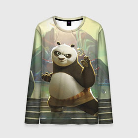 Мужской лонгслив 3D с принтом Кунг фу панда в Петрозаводске, 100% полиэстер | длинные рукава, круглый вырез горловины, полуприлегающий силуэт | kung fu | kung fu panda | panda | кунг фу | кунг фу панда | кунгфу | панда. кунг фу | по