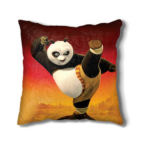 Подушка 3D с принтом Кунг фу панда в Петрозаводске, наволочка – 100% полиэстер, наполнитель – холлофайбер (легкий наполнитель, не вызывает аллергию). | состоит из подушки и наволочки. Наволочка на молнии, легко снимается для стирки | kung fu | kung fu panda | panda | кунг фу | кунг фу панда | кунгфу | панда. кунг фу | по
