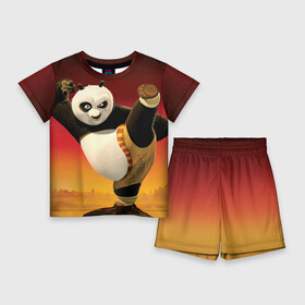 Детский костюм с шортами 3D с принтом Кунг фу панда в Петрозаводске,  |  | kung fu | kung fu panda | panda | кунг фу | кунг фу панда | кунгфу | панда. кунг фу | по