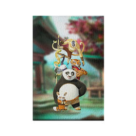 Обложка для паспорта матовая кожа с принтом Кунг фу панда в Петрозаводске, натуральная матовая кожа | размер 19,3 х 13,7 см; прозрачные пластиковые крепления | kung fu | kung fu panda | panda | кунг фу | кунг фу панда | кунгфу | панда. кунг фу | по