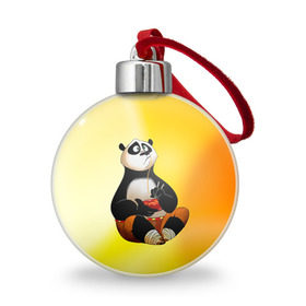 Ёлочный шар с принтом Кунг фу панда в Петрозаводске, Пластик | Диаметр: 77 мм | kung fu | kung fu panda | panda | кунг фу | кунг фу панда | кунгфу | панда. кунг фу | по