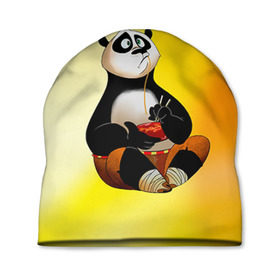Шапка 3D с принтом Кунг фу панда в Петрозаводске, 100% полиэстер | универсальный размер, печать по всей поверхности изделия | kung fu | kung fu panda | panda | кунг фу | кунг фу панда | кунгфу | панда. кунг фу | по