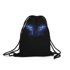 Рюкзак-мешок 3D с принтом Кошка с голубыми глазами в Петрозаводске, 100% полиэстер | плотность ткани — 200 г/м2, размер — 35 х 45 см; лямки — толстые шнурки, застежка на шнуровке, без карманов и подкладки | глаза | кот | синий