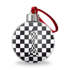 Ёлочный шар с принтом Ферзь в Петрозаводске, Пластик | Диаметр: 77 мм | клетки | ферзь | шахматная доска | шахматы