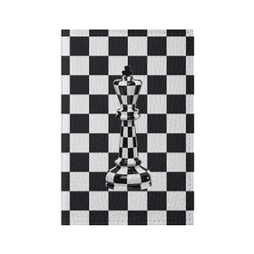 Обложка для паспорта матовая кожа с принтом Ферзь в Петрозаводске, натуральная матовая кожа | размер 19,3 х 13,7 см; прозрачные пластиковые крепления | Тематика изображения на принте: клетки | ферзь | шахматная доска | шахматы