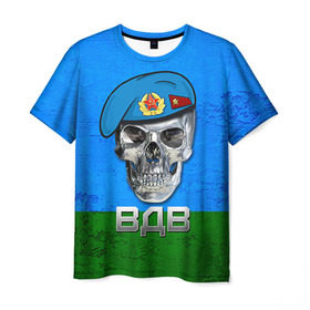 Мужская футболка 3D с принтом ВДВ в Петрозаводске, 100% полиэфир | прямой крой, круглый вырез горловины, длина до линии бедер | армия | вдв | вдвшник | военно десантные | военный | войска | десантник | рф | служба | структура