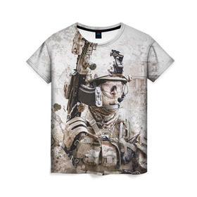 Женская футболка 3D с принтом ФСБ Альфа в Петрозаводске, 100% полиэфир ( синтетическое хлопкоподобное полотно) | прямой крой, круглый вырез горловины, длина до линии бедер | армия | военный | рф | служба | стрелок | структура