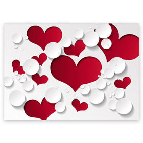Поздравительная открытка с принтом Сердца в Петрозаводске, 100% бумага | плотность бумаги 280 г/м2, матовая, на обратной стороне линовка и место для марки
 | любовь | орнамент | праздник | сердца