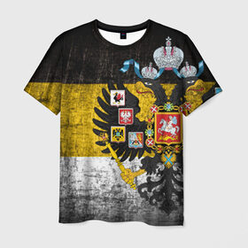 Мужская футболка 3D с принтом Имперский флаг в Петрозаводске, 100% полиэфир | прямой крой, круглый вырез горловины, длина до линии бедер | русь