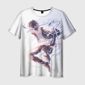 Мужская футболка 3D с принтом Бездомный бог в Петрозаводске, 100% полиэфир | прямой крой, круглый вырез горловины, длина до линии бедер | anime | noragami | аниме | бездомный бог | бог | йато | норагами