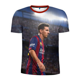 Мужская футболка 3D спортивная с принтом Messi в Петрозаводске, 100% полиэстер с улучшенными характеристиками | приталенный силуэт, круглая горловина, широкие плечи, сужается к линии бедра | месси